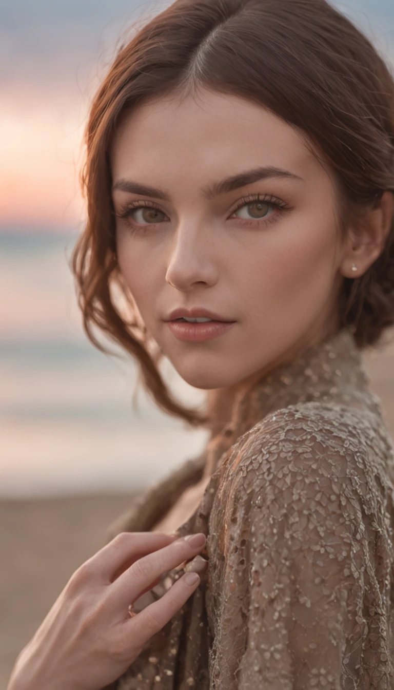 (masterpiece, high detal, absurderes, Raw photo:1.2), 1girl, campfire on the beach at night