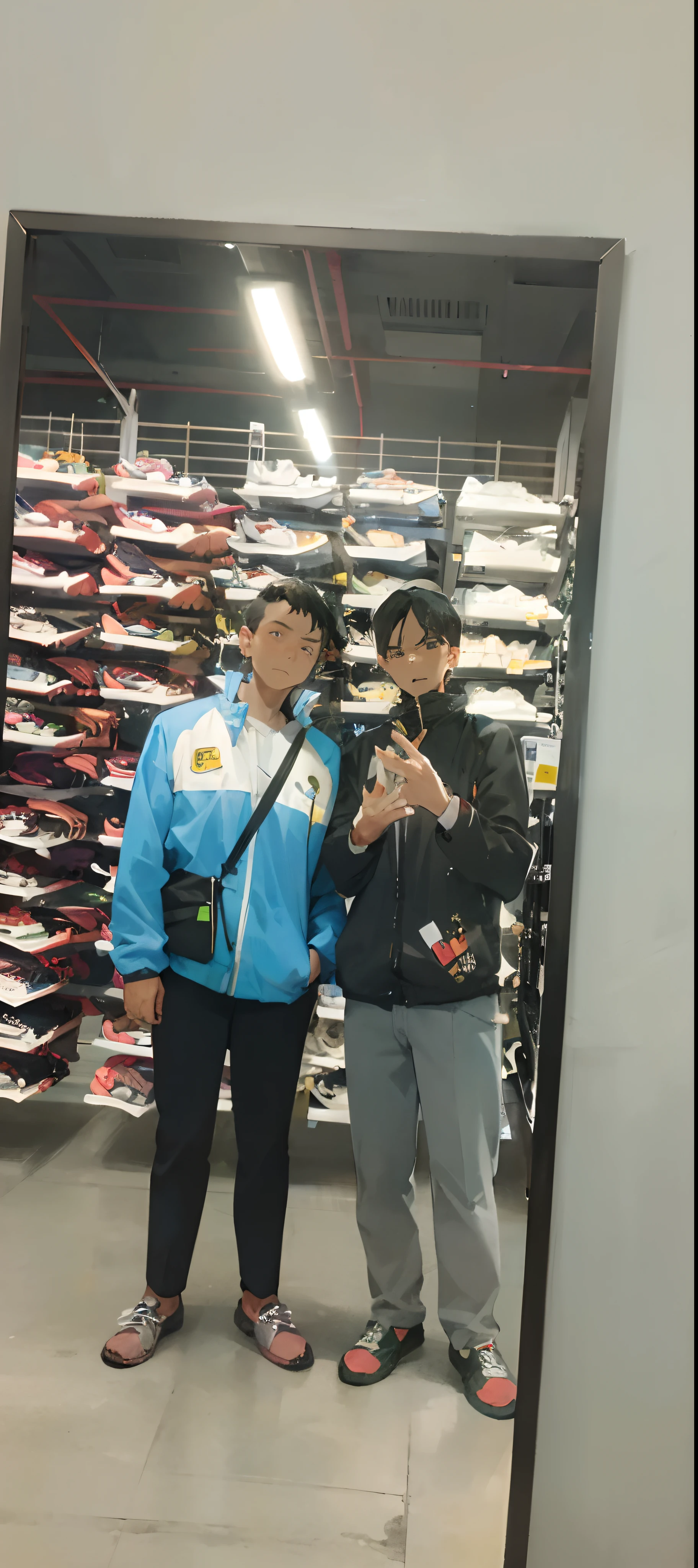 A handsome man,Clear facial features,Flat expression,Wide jacket,