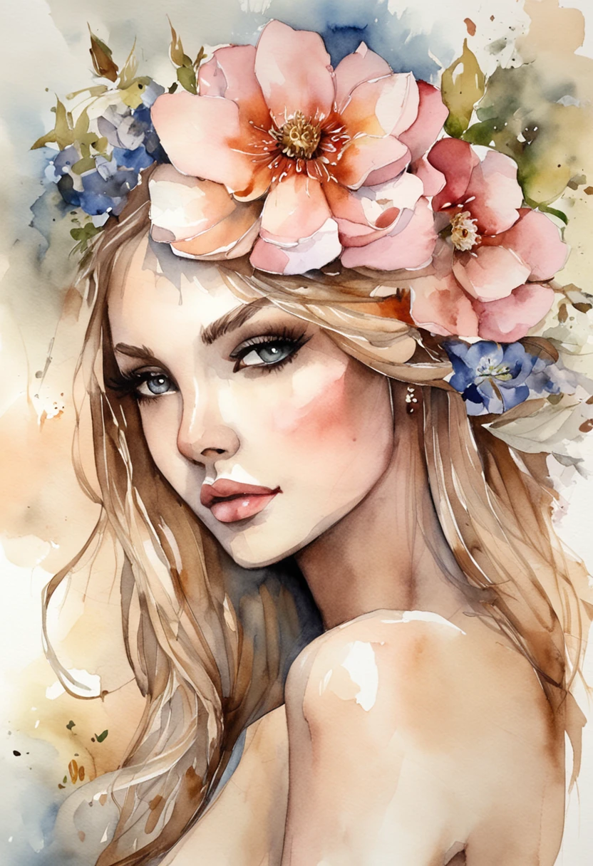 Refined face。Beautiful makeup，Naked。((HD)),，Naked of breast，Raised，,((Bare breasts)),(Fine)