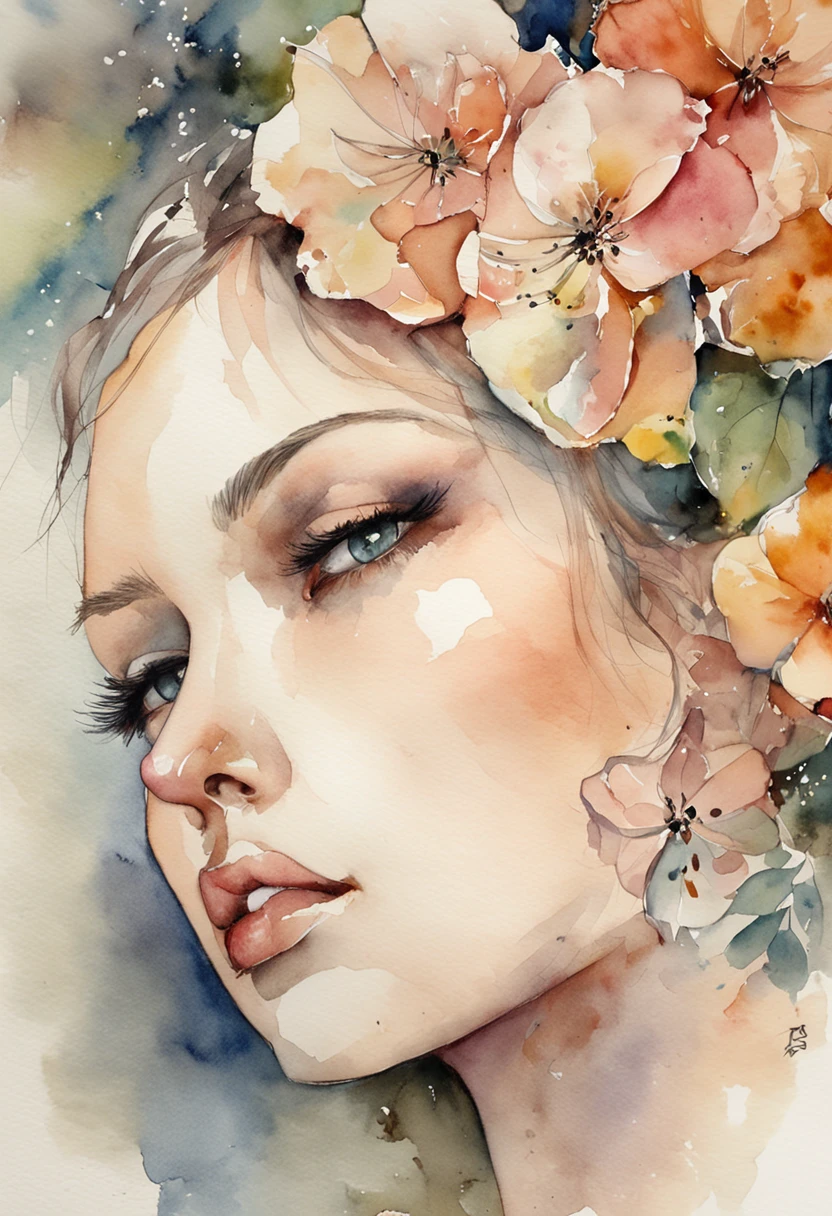 Refined face。Beautiful makeup，Naked。((HD)),，Naked of breast，Raised，,((Bare breasts)),(Fine)