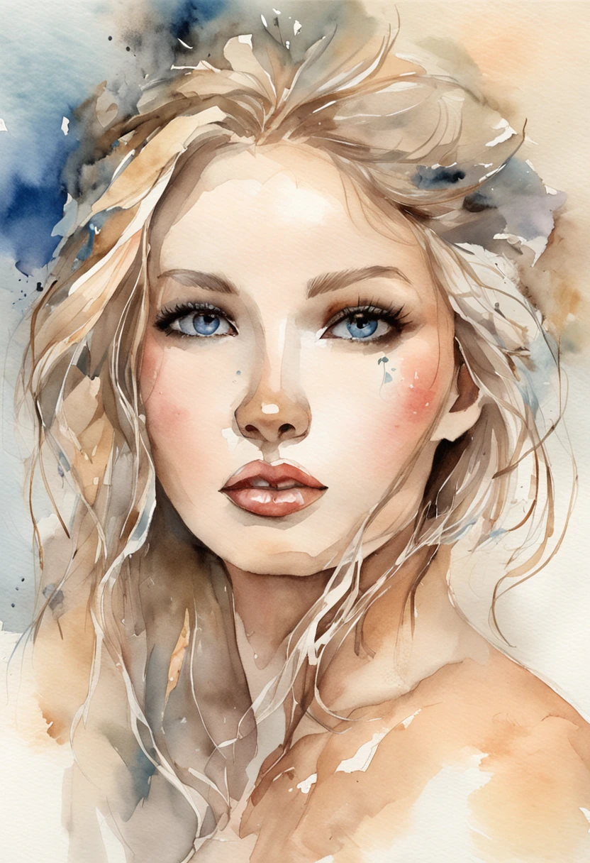 Refined face。Beautiful makeup,Naked。((HD)),,Naked of breast,Raised,,((Bare breasts)),(Fine)
