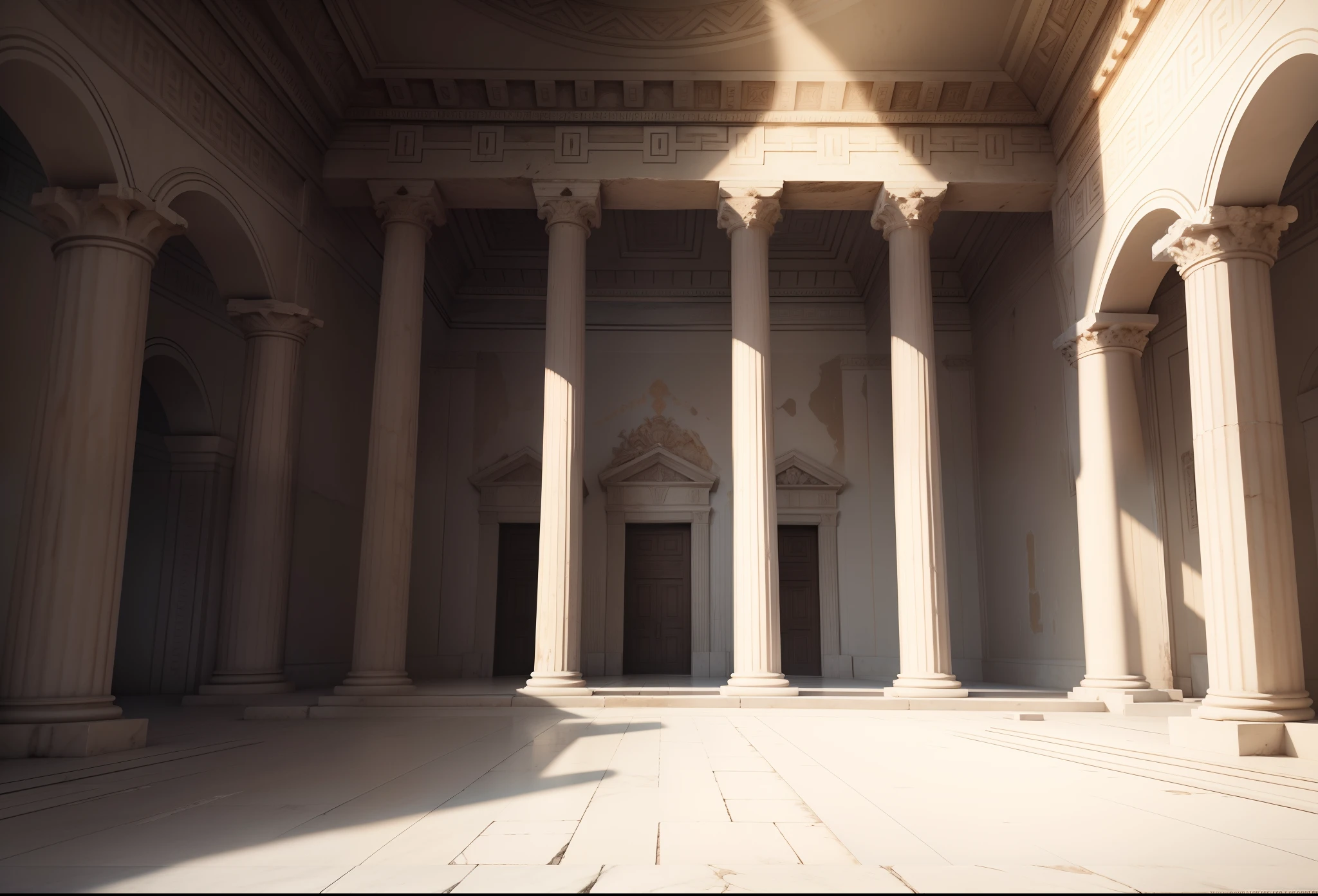 greek palace, empty, wall background, empty, 4k, ultra-realistic