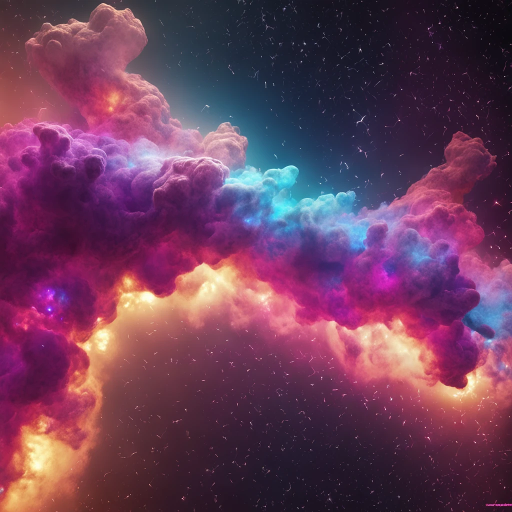 (lobo), energia, Galaxies, Espirais, space, Nebulosas, Estrelas, smoke billowing, iridescente, detalhes intrincados, (em forma de lobo), octan render, 8k