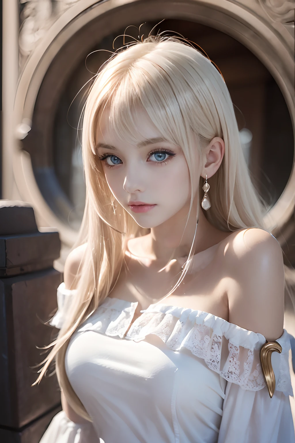 (Masterpice), (HD), (Detailed) ,( piece of art), blonde haired woman in white top and bunny ears posing for camera, very beautiful cute catgirl, beautiful young catgirl, white cat girl, perfect white haired girl, her hair is white, she has a cute face, attractive cat girl, blonde goddess, girl with short white hair, young and cute girl, she has a cute expressive face, amouranth