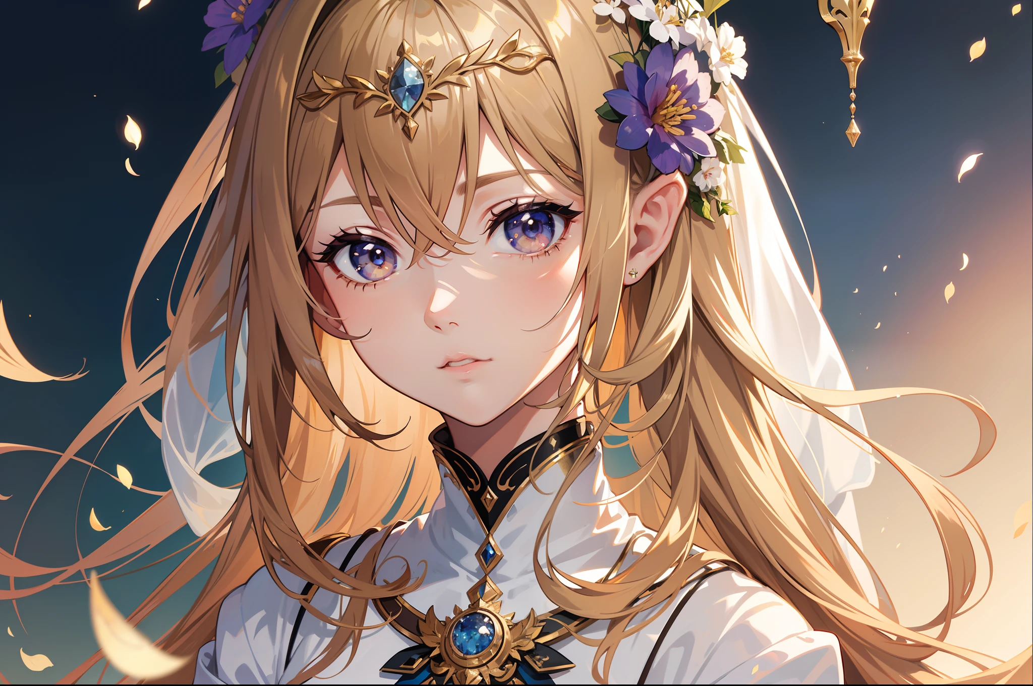 Official Art, Masterpiece European female face,elvish, short hair, lightbrown hair , brown eyes , Flower Frame ,Decorative panel , jugendstil , (masterpiece、top-quality、hight resolution: 1.4),in 8K, Drawing of a woman with short lightbrown hair, Anime Art Nouveau, highly detailed exquisite fanart, anime fantasy illustration, clean detailed anime art, detailed anime art, Sharp Focus, Delicate Beautiful Hair and Eyes and Face, realisitic, ultra-detailliert, a beauty girl,