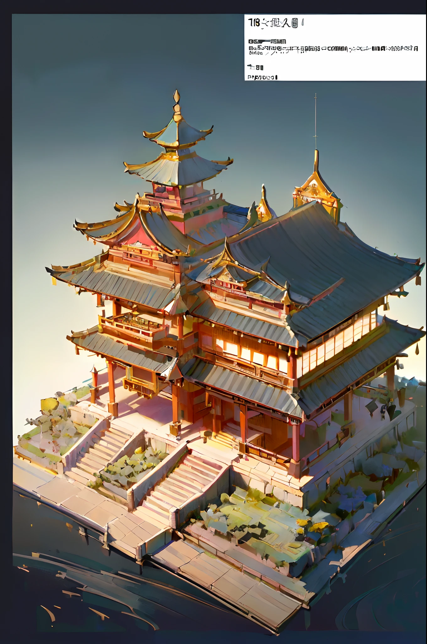 (isometric:1.5), (masterpiece, top quality, best quality, official art, beautiful and aesthetic:1.2),(16k, best quality, masterpiece:1.2),architecture, [:(black background:1.5):30],, east asian architecture, (simple background:1.5), scenery, no humans, stairs, building, wall, doorstep buildings, stairs, Chinese architecture