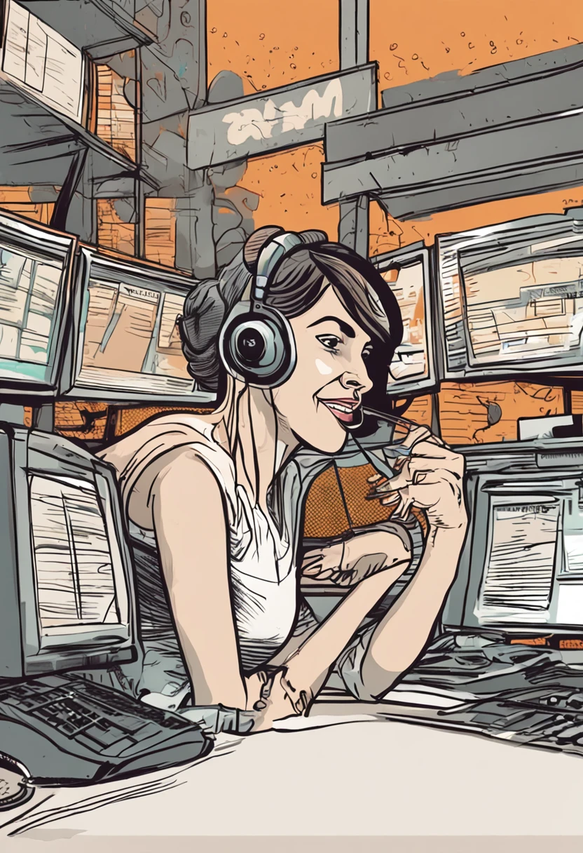 Foto de perfil de uma mulher que trabalha com call center, brasileira