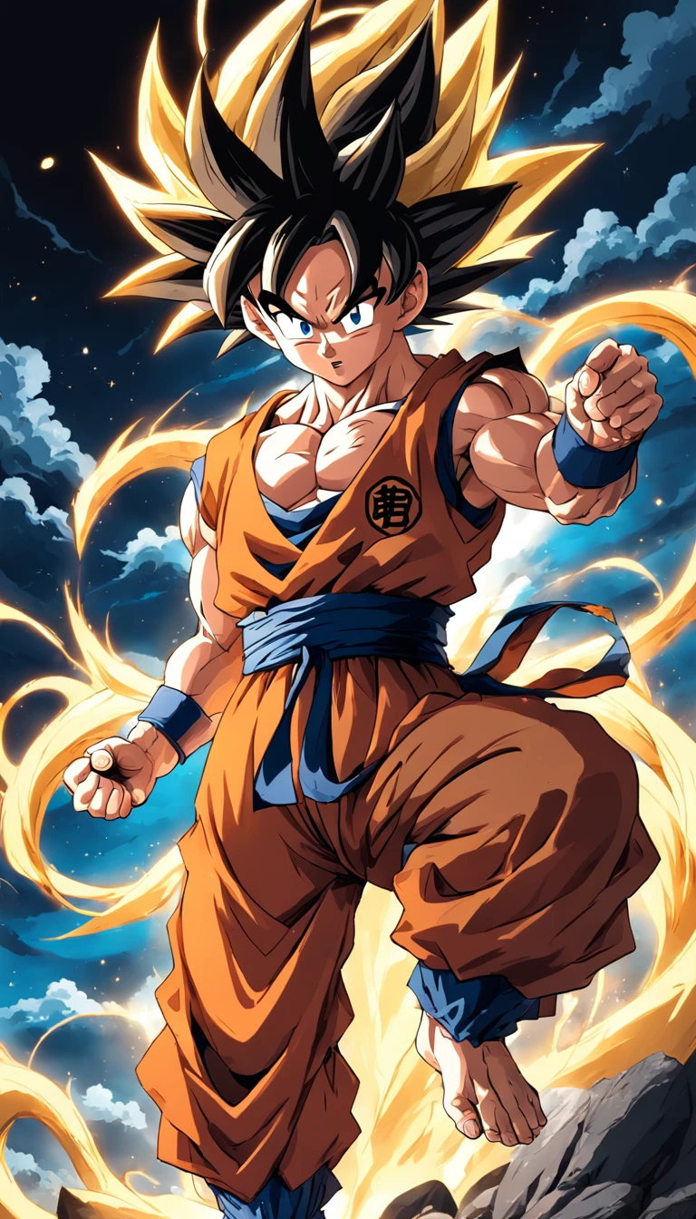goku super sayajin cabelo prateado instinto superior, shenlong dragon, vector para estampa t-shirt, alta qualidade