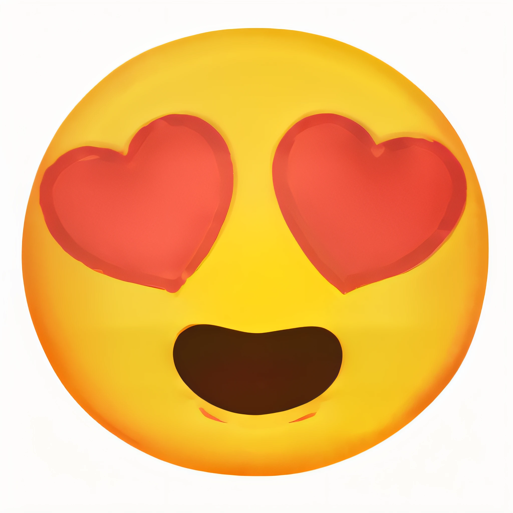 a yellow emotictor with two hearts on his eyes, new emoji of biting your lip, heart eyes, emoticon, small heart - shaped face, emoji, heart shaped face, heart-shaped face, heart - shaped face, funny emoji, cutie, digital art emoji collection, emote, laughing emoji, full heart - shaped face, cute