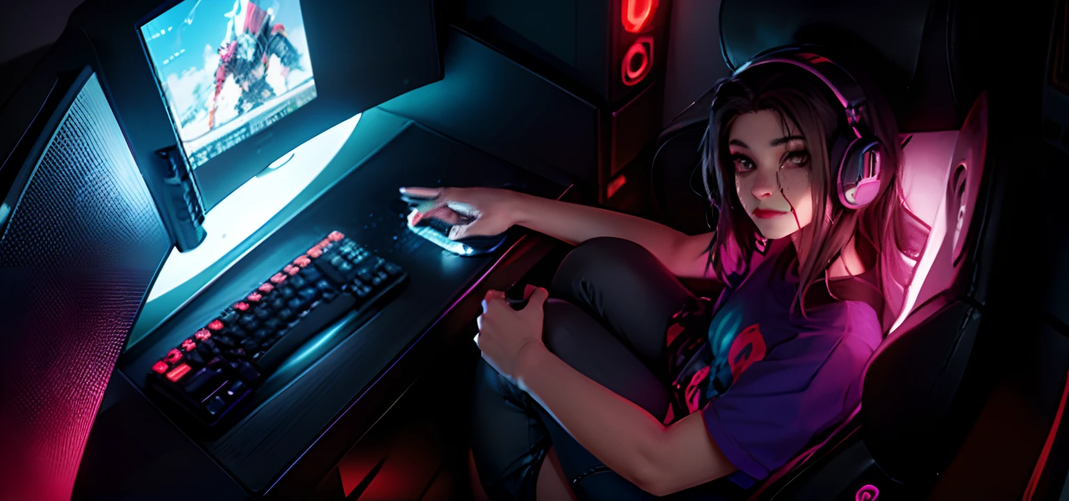 Caricatura de una mujer sentada en un coche con auriculares puestos, realistic artistic style, Ilustraciones de fondo, sentado frente a una computadora, IG Studios estilo anime, [ Arte digital ]!!, juego, gamer aesthetic, unknown artstyle, Streamer de Twitch, Renderizado 2D, gamer, sentado frente a la computadora, gamer themed, Arte digital!!, Pintura por ordenador, hd, alta calidad, estilo cartoon, monitor gamer, pc gamer