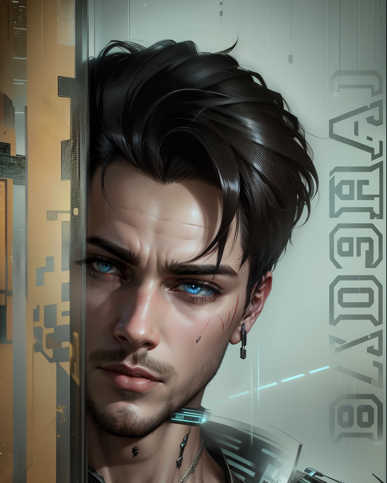 Change background cyberpunk handsome boy, realistic face,8k, ultra realistic