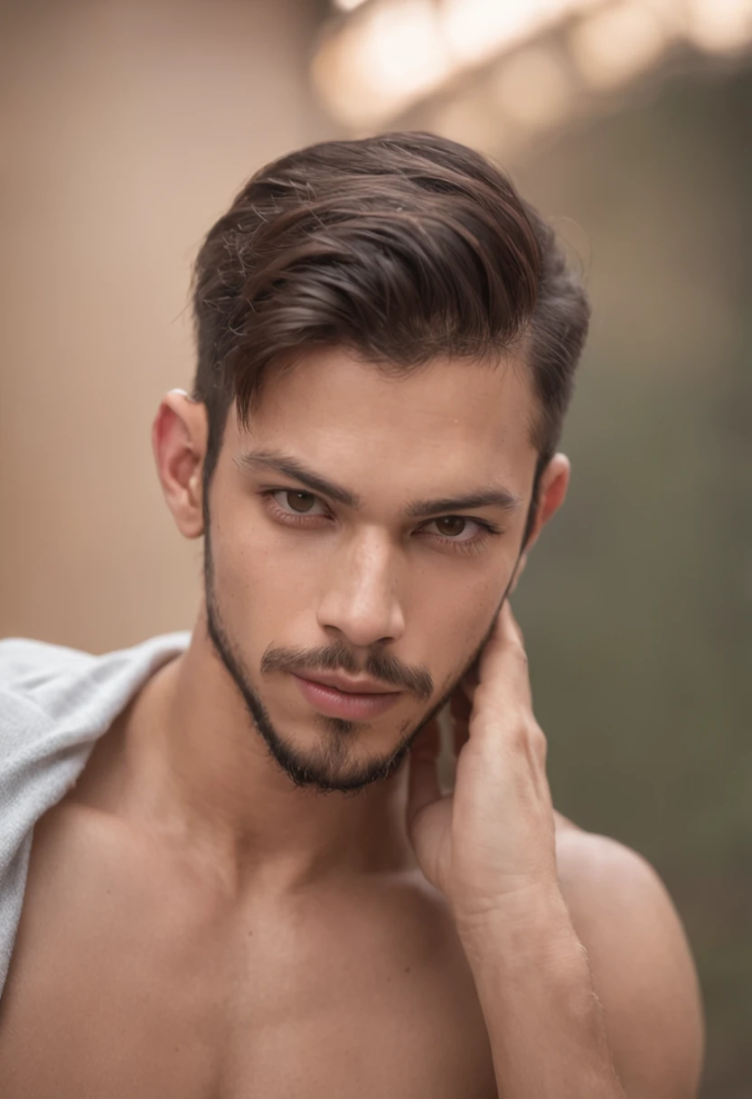 jovem, cute boy from Ceará, branco, with tattoo on the left arm, meio magro, com barba fechada feita, 22 anos. peito nu, projetar-se sensualmente, very clearly visible, remova a cueca, mostre o penis, medium and thick, Remova completamente a roupa interior, mostrar o completo, fundo nu, erotic body, erotic facial expressions, mama aberta, belas pernas bonitas, medium-sized thighs, cabelos curtos, tipo marginal, parte superior do corpo aberta, , Realistic, circunstanciado, master part, extra film grain, professional lighting, fotografia profissional, Cores Neutras, cores silenciadas, Luzes Naturais, foto realista, good composition, 4k, High definition