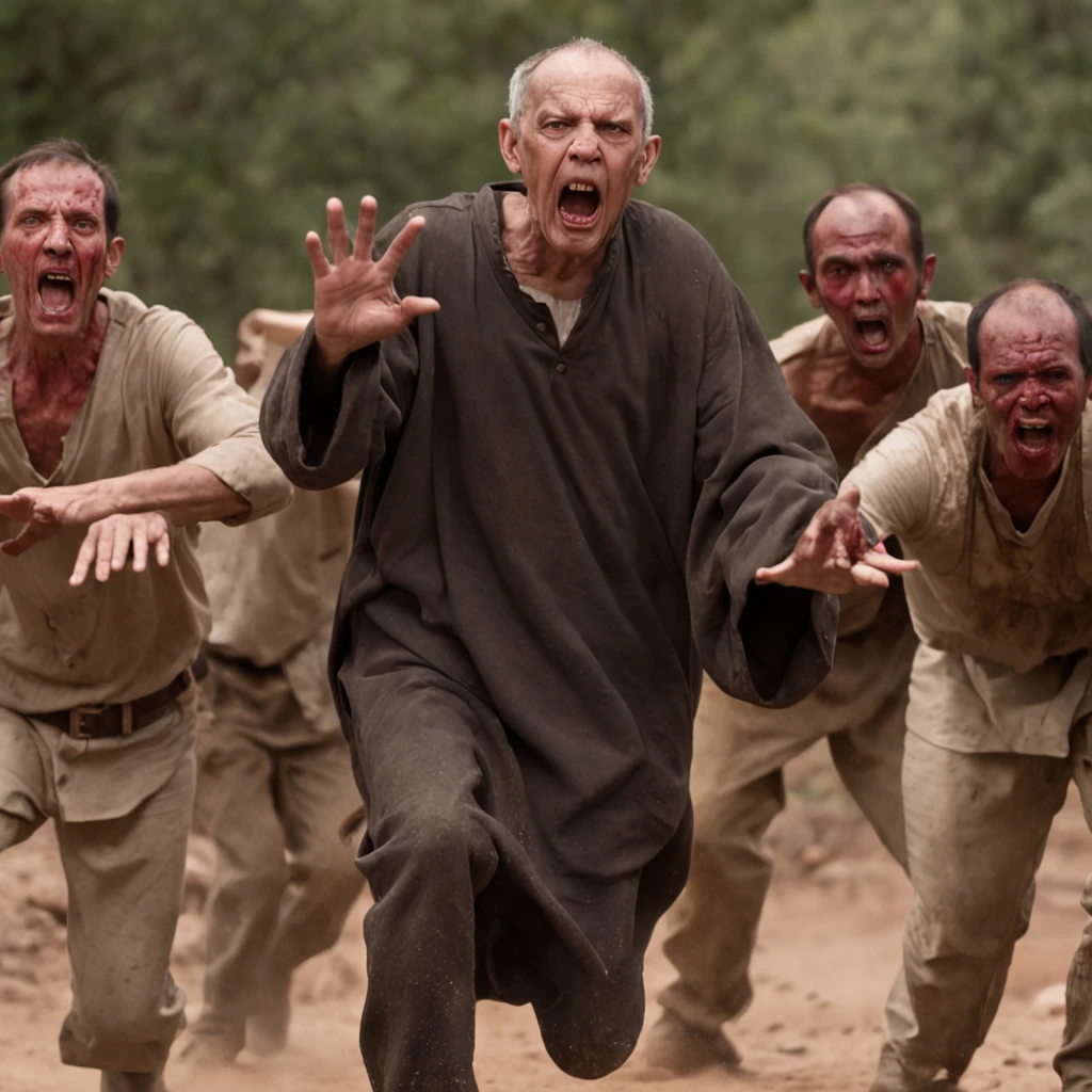 As they traversed dusty roads and barren landscapes, Father Pedro and his churchmates came across a scene that left everyone stunned: A group of cangaceiros were confronting one of their own men who appeared to be possessed by a demon. Anguished screams and wild stares filled the air as the possessed man squirmed and acted violently wielding a dagger in one of his hands.