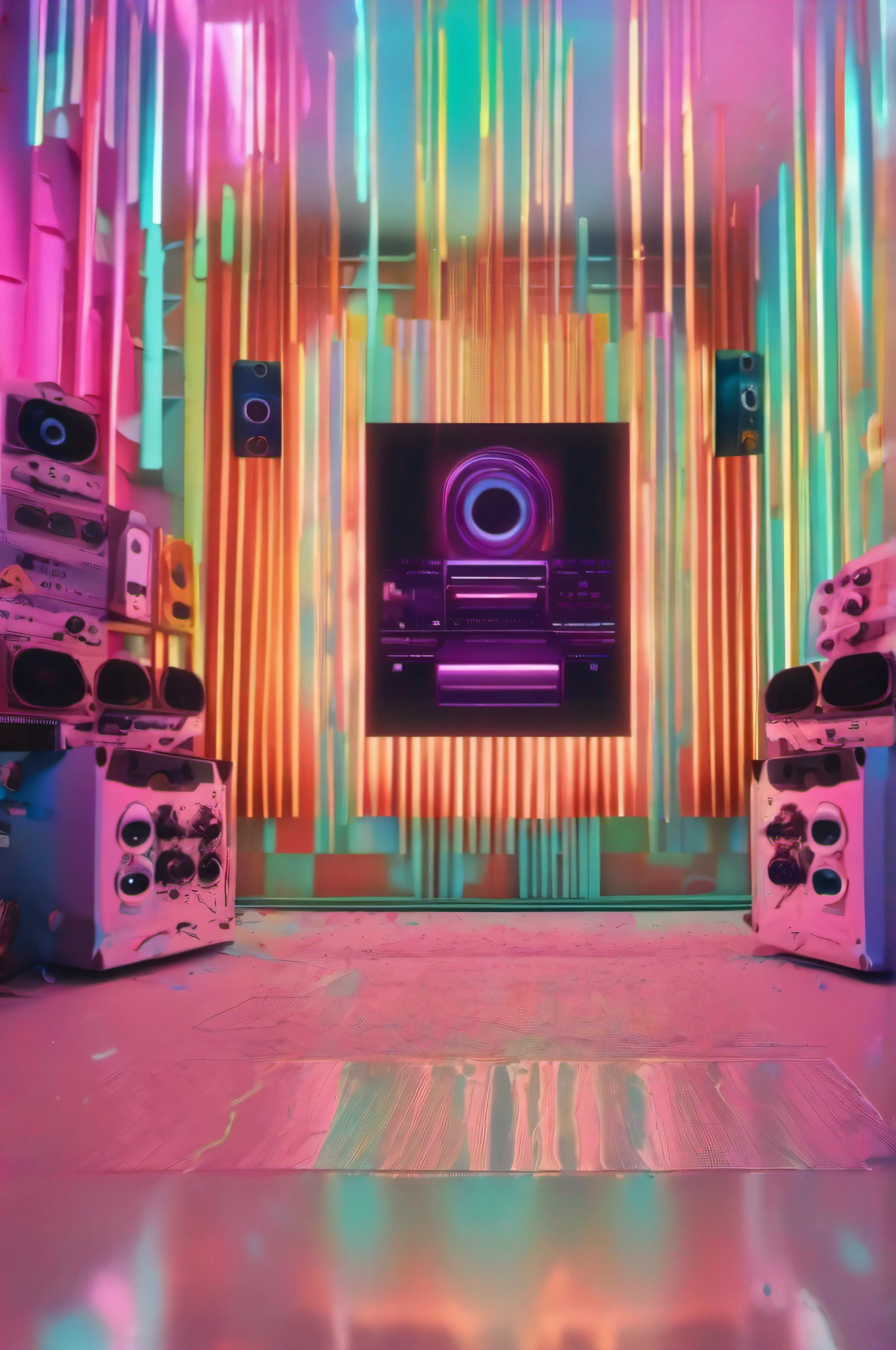 An electronic party, luzes radiantes, 8k detalhada