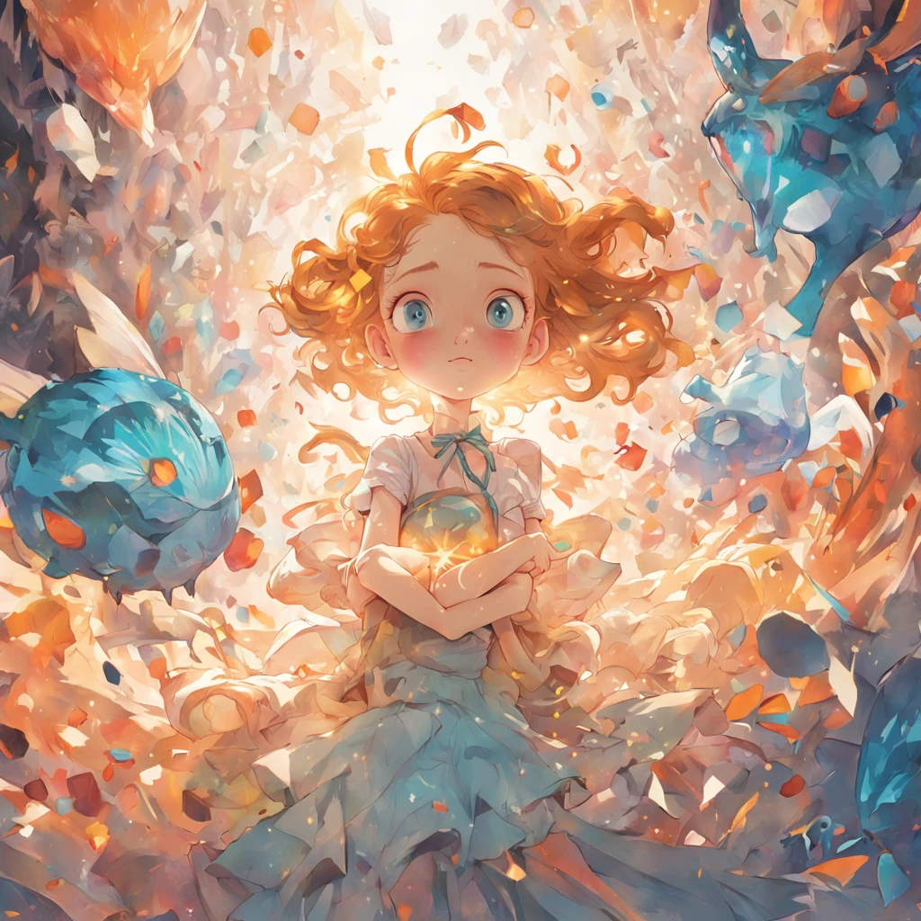 (fundo branco:1.4),(alice in the wonderland, Silhueta do corpo de uma menina, Olhos grandes, cabelos longos e loiros, Elementos de fantasia dos sonhos),(Pixar illustration:1.3,arte em papel:1.3, Arte em papel acolchoado:1.2),( Reasonable design, linhas claras, alta nitidez,best quality, Very detailed, master part, Efeito de luz do filme, 4k )
