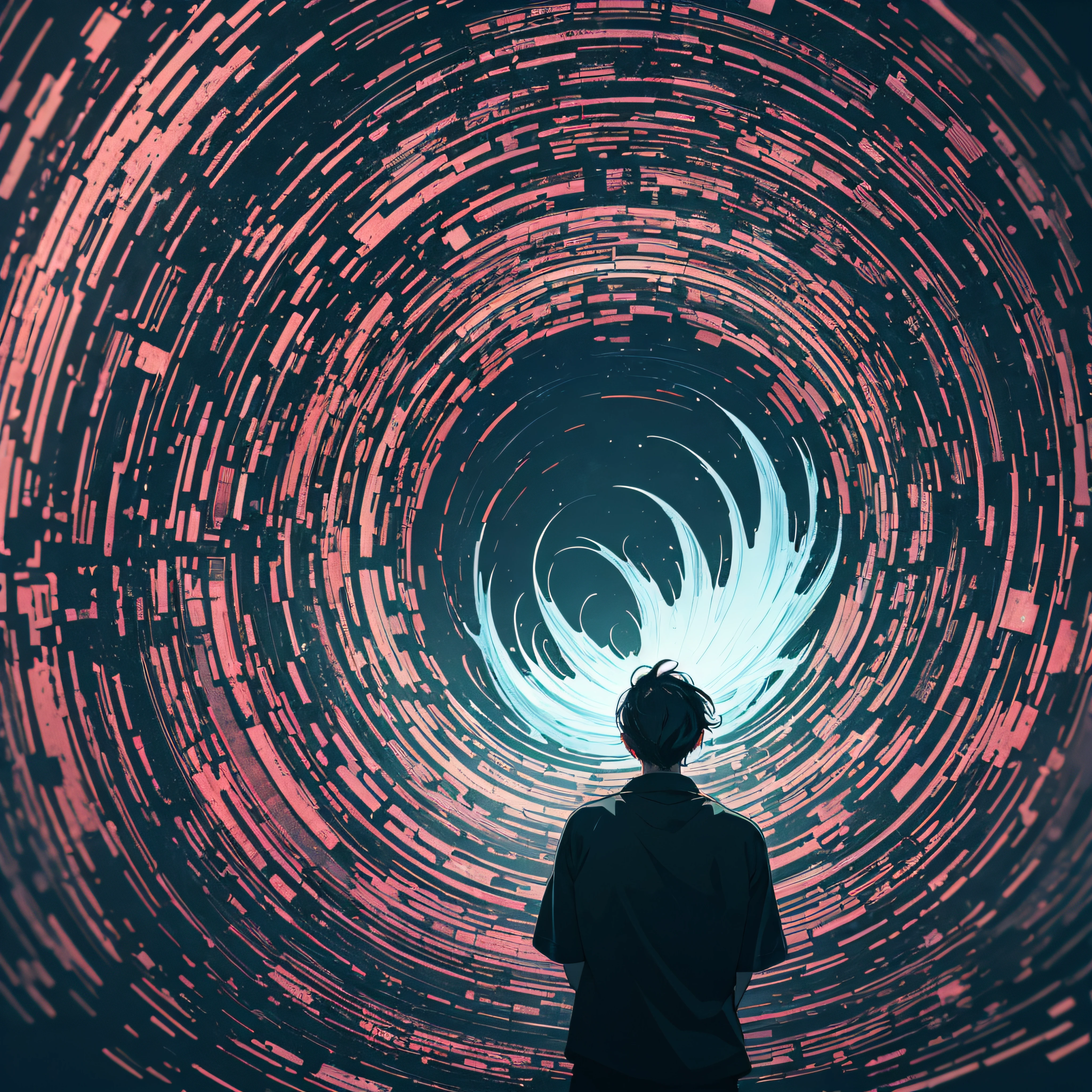 absurdres, highres, ultra detailed, (no human:1.3), standing young man with black hair, white shirt, star comet sky.
BREAK
, Create an image using a prism effect, with light refracting and creating a colorful, kaleidoscopic appearance.
BREAK
, Design an image with a fisheye lens effect, capturing a wide field of view with a distinctive, curved perspective.
BREAK
, Capture a forest path, with towering trees, dappled sunlight, and a sense of tranquility and natural beauty.
BREAK
, Illustrate a monochromatic world, using only shades of black, white, and gray to convey depth, emotion, and a striking visual impact.