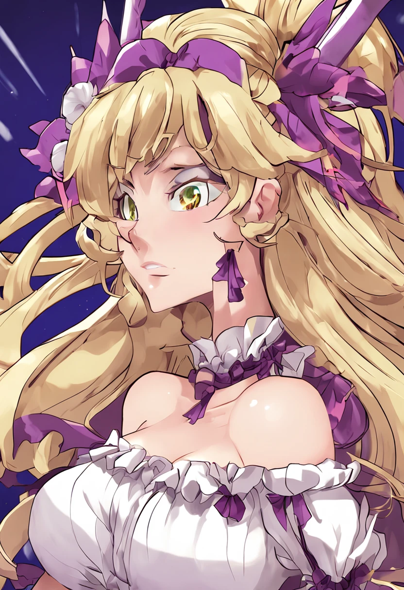 ((Best Quality)), ((Masterpiece)), (detailed), 1 girl, Pastel yellow hair, wide, hair covers one eye, purple eyes, tight, big breasts, big thighs, expression smiling shy, big pink sweater, short negros tights, small white tights, lying down, reading a book, looking at the viewer,