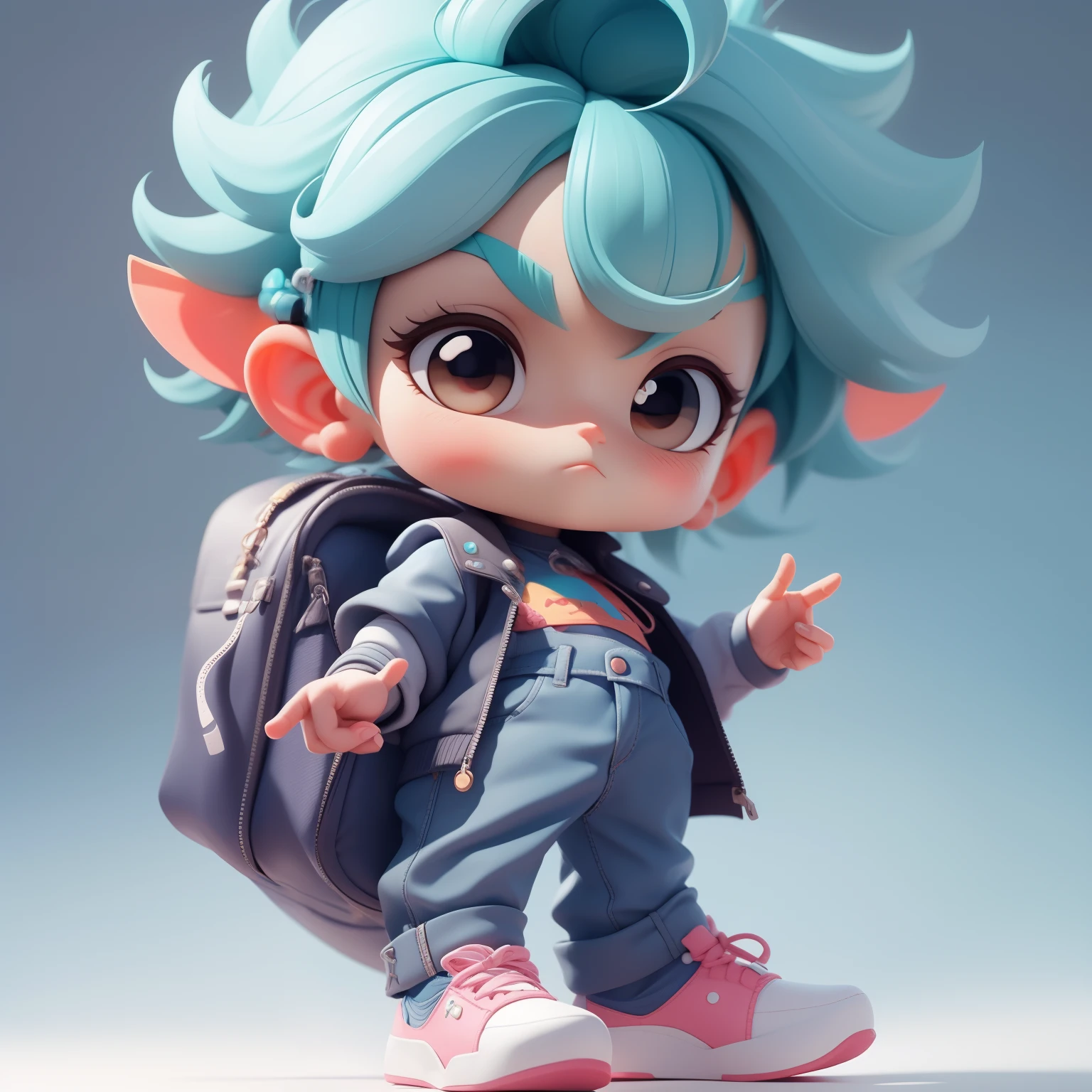 A super cute boy, full body, fantastic cute hair accessories Popmart blind box, IP design, clean bright background 3D rendering, OC rendering, 8k, soft focus, fine gloss super detail --ar 3:6 50 --q 2 --niji 5 --style expressiveness --s 2