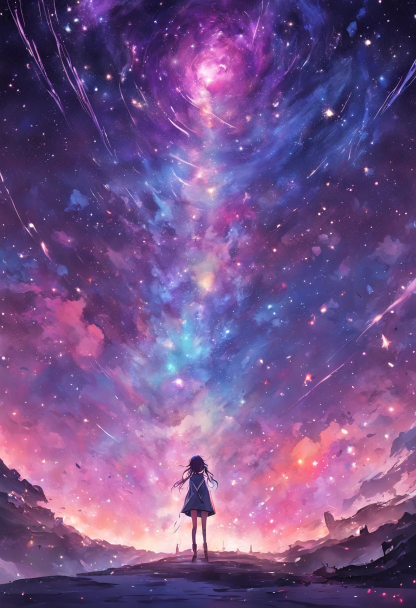 Galaxy illustration ,(Arte abstrata), alta qualidade, Galaxia Roxa, Minimalista