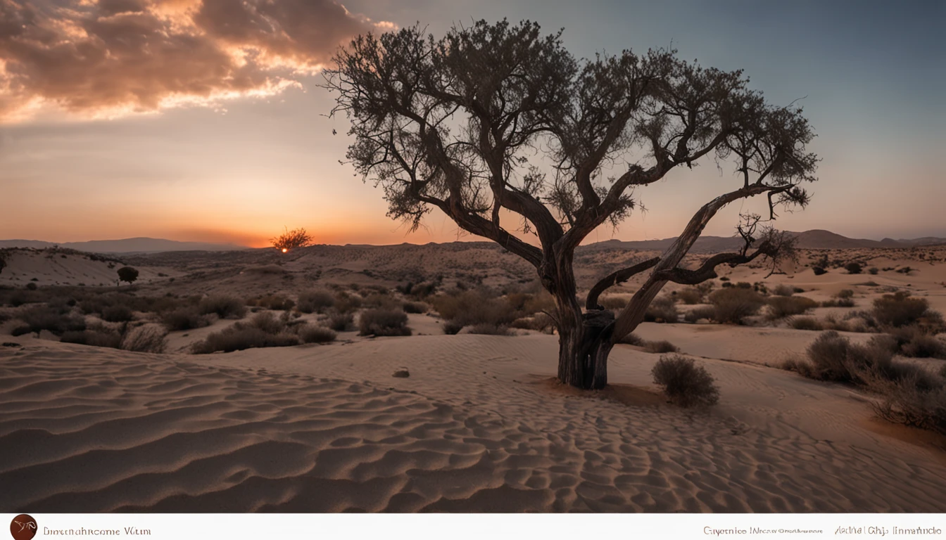 cinematic images，Revestimento espesso，Ultra-wide viewing angle，Entardecer，the setting sun，vasto deserto，camelstoe，oasis，Ruin，The lines are smooth and precise，Obras de mestres，super-fino，16k resolution，alta qulidade，cinemac lighting，alto detalhe da imagem，dynamic viewing angle，pelos pubianos detalhados，epic shot，oc renderizado