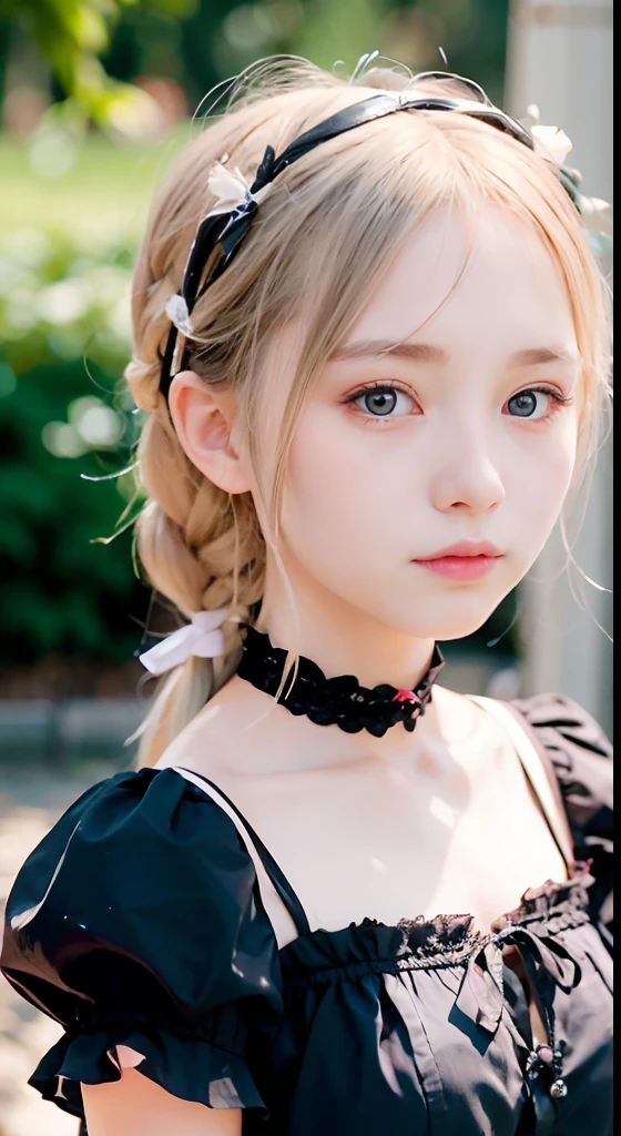 There is a young GIRL 12 YEARS OLD, with a pink bow on her head, twintails hairstyle, pigtails hairstyle, two pigtails hairstyle, blonde hair with pigtails, curly bangs and ponytail, Lalisa Manobal, pigtail, wearing pink hair bow, pigtails hair, pigtails, hair in pigtails, kawaii playful pose of a dancer, 'white background'!!!