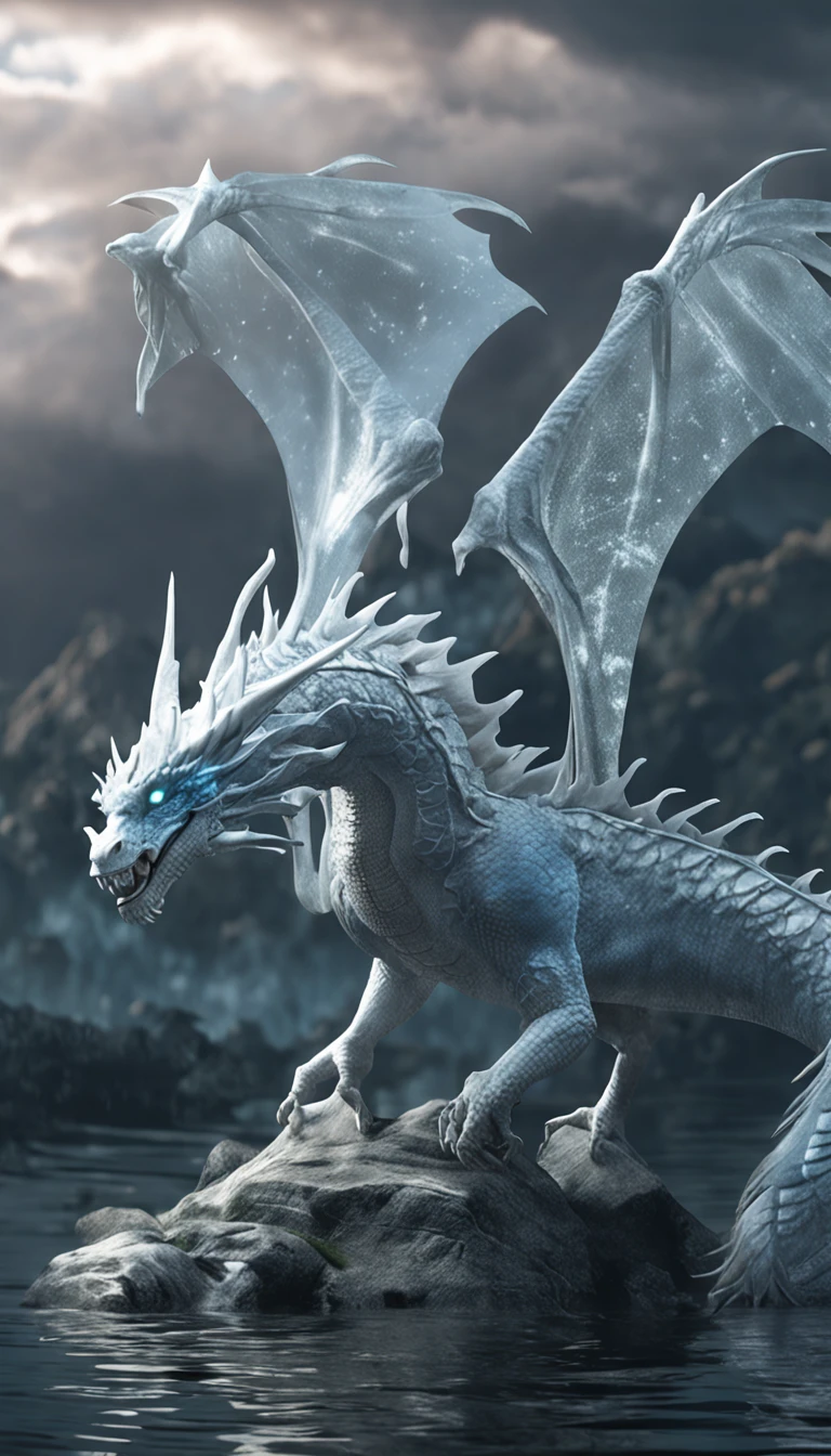 01_(Epic Character) (Dragon Girl). Horizontal composition, with some offset from the center-wide format. (Very beautiful creature, graceful form). (Alien creature, determined nature, menacingly beautiful). (Dragon Girl, a fantastic fantasy image, a creature with clear white skin, created for love, consists of graceful forms shimmering in the light, he is ready to love). (The body is covered with armor, armor). A very beautiful head, alien shape, (hair fetish hairstyle, shamanic amulets). Very beautiful - exotic face, slanted eyes, sensual lips, parted mouth, white - neat teeth, small fangs. A half-naked body with white pearlescent skin, a wide neckline, and small beautiful breasts, the body is covered with an exoskeleton, scars, hard black scales, the texture of the exoskeleton with artificial material (stone plastic and bionics, ground, polished, smooth, bas-relief, bionics, cyberpunk – they decorate protective plates on a very beautiful body, shoulders, knees, arms). Anatomy of an alien creature with pronounced sexual forms. The armor is decorated with scars - notches, relic bas-reliefs of alien meaning. 02_The composition is located in a horizontal frame. Eliminate symmetry, the main mass is not placed clearly in the center - with a slight offset. Magic, fantasy, sexual nature.
03_ Cold range of lighting, evening, snow storm, elements, gusty wind, slanting snow whirlwinds, dark blue, snowy background. Contrasting, clear lighting, warm magical light, clear cold shadows, contrasting image. Ice, snow, snow decor, intricate patterns. The highest image quality, a masterpiece, computer graphics. Cinematic level of performance, animated film. HD quality, wide format, 8K. 3D visualization. The scene was recreated using Unreal Engine. The highest quality, details, textures, materials, and clear forms (smooth bionic, synthetic material, artificial stone, plastic, metal). Black radiance from the depths of forms. Frontal view from camera, perspective, with watery ceilings, d