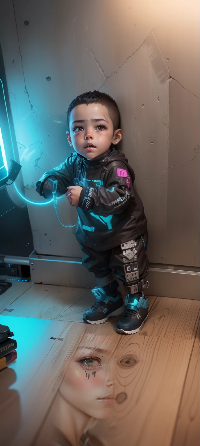 cyberpunk realistic face ultra hd smart kid