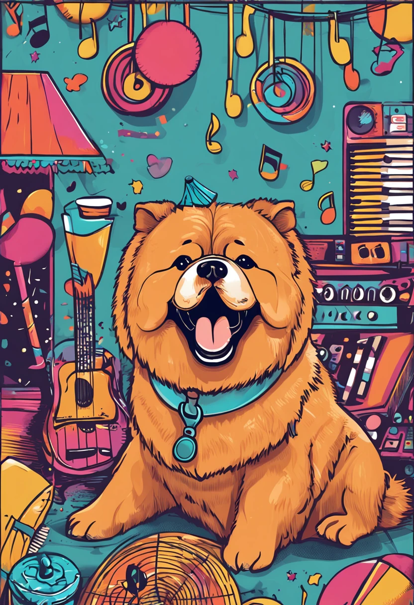 convite para festa de aniversario musica cachorro chow chow coelho