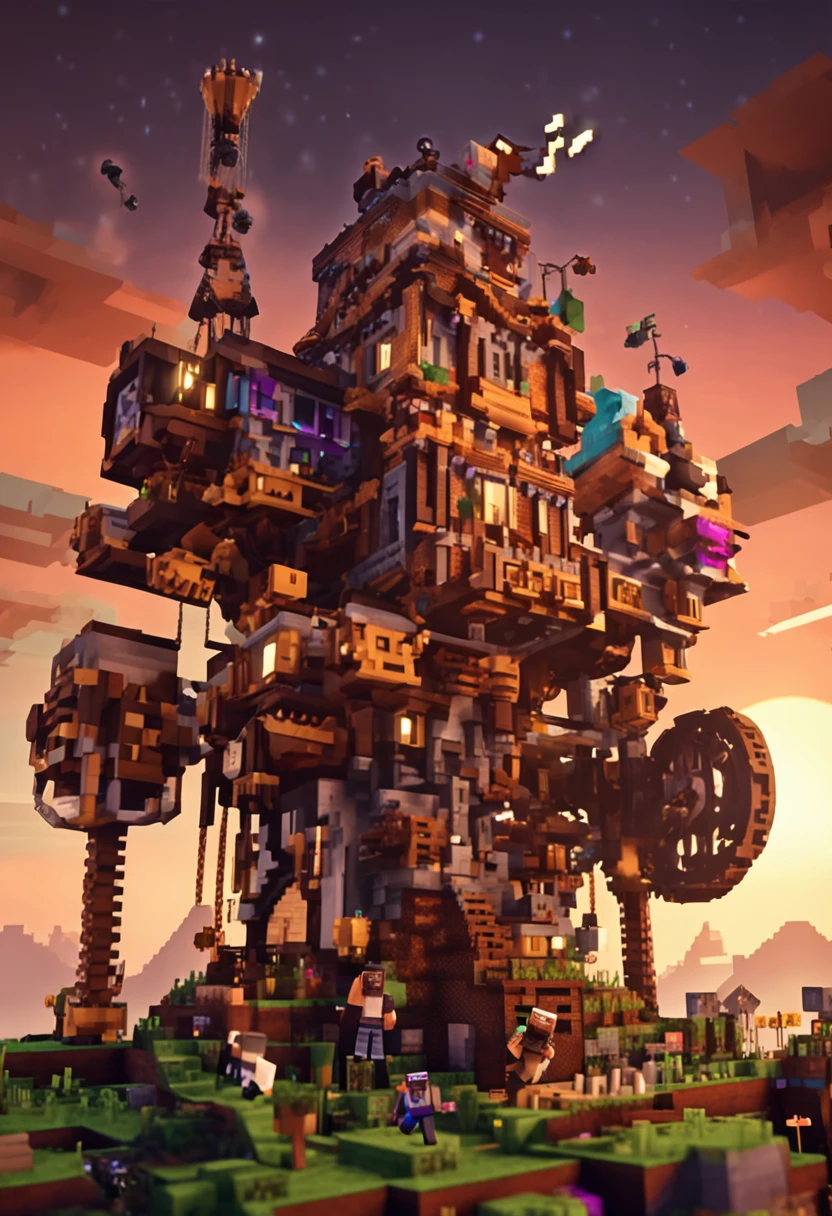 personagem minecraft, Steampunk, fundo limpo