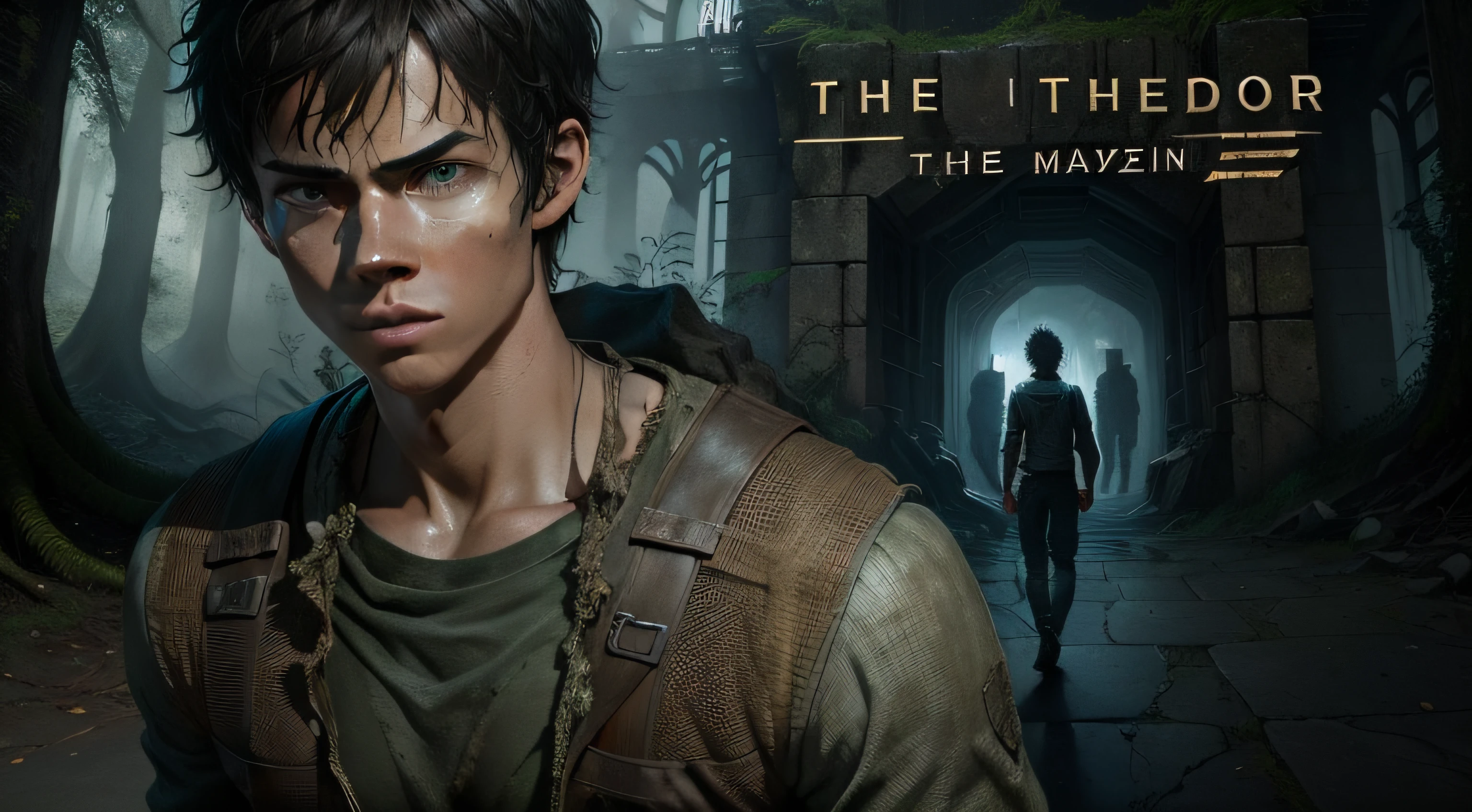 "The mysterious maze from the movie 'The Maze Runner' with realistic details and atmosphere."