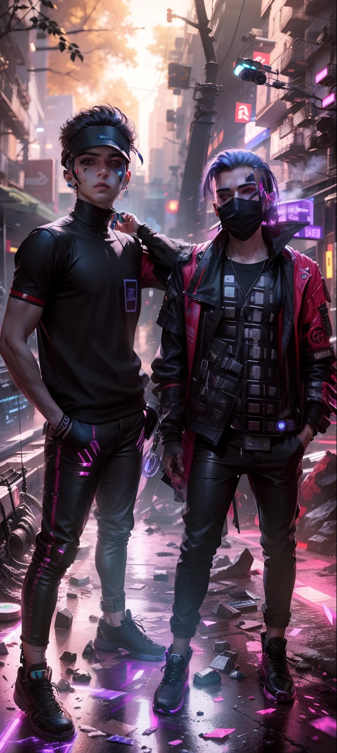 Change background cyberpunk handsome boy, realistic face,8k, ultra realistic