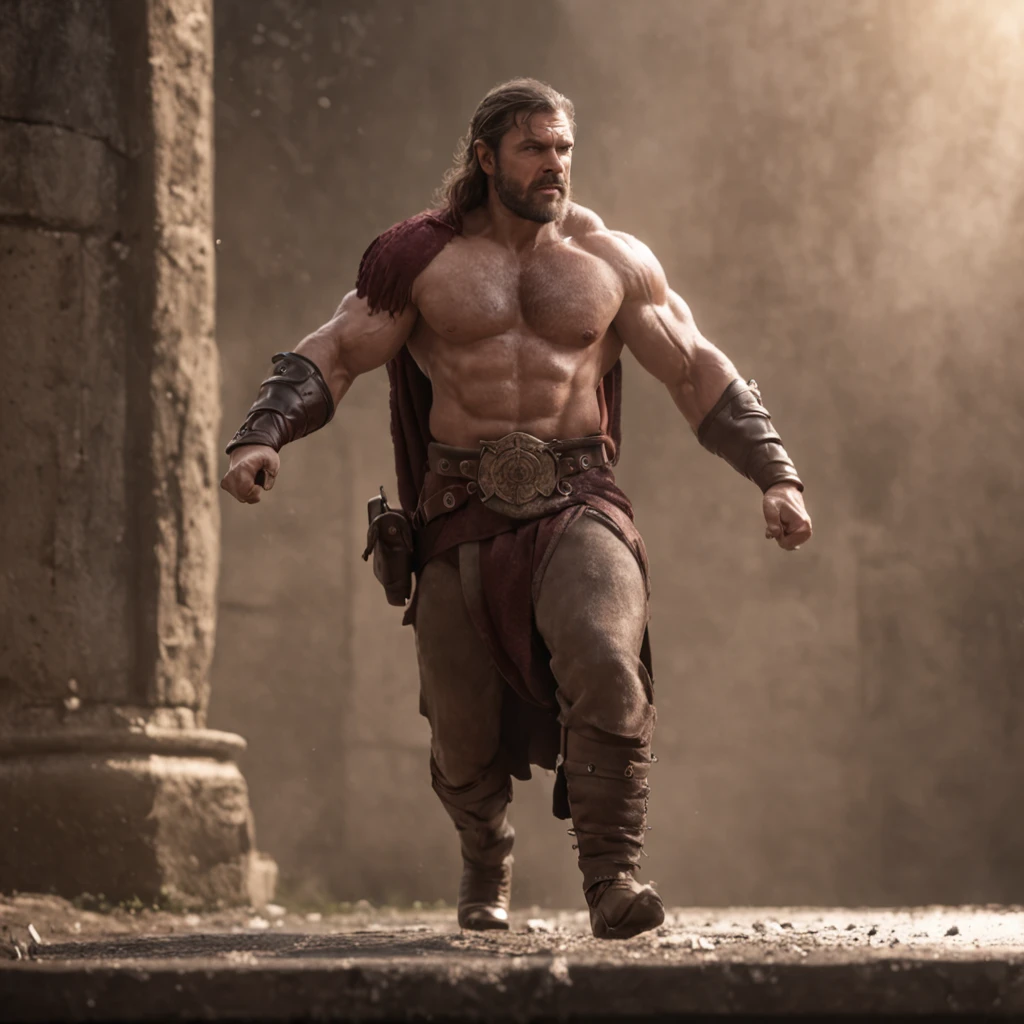 (Professional 3D rendering:1.3) de (Realistic:1.3) Foto de arte mais bonita do mundo，Features soft, bright male heroes, ((Epic hero fantasy rough muscular man wet hero angry look long hair short beard and fierce expression in dynamic pose, fantastic location, majestoso ambiente desordenado)), corpo inteiro 8k unidade render, action shot, poros da pele, very dark lighting, sombreamento pesado, circunstanciado, Rosto detalhado, (vibrante, fotogrdeia realista, Realistic, Dramatic, Escuro, foco nítido, 8k), (Old leather clothes damaged by bad weather:1.4), ((((Use peles)))), (intrincado:1.4), decadente, (altamente detalhado:1.4), pintura digital, rendering by octane, art stations, Conceito-Arte, liso, foco nítido, illustration, germe da arte, (Loish:0.23), Wlop Ilya Kuvshinov, e Greg Rutkowski e Alphonse Mucha Gracias, (global ilumination, studiolight, Light Volumetric), chuva forte, floating particles, patife, fantasia, Onze, corpo inteiroesbian, ((Fundo escuro e antigo da cidade:1.3)),CGSesociedade,art stations