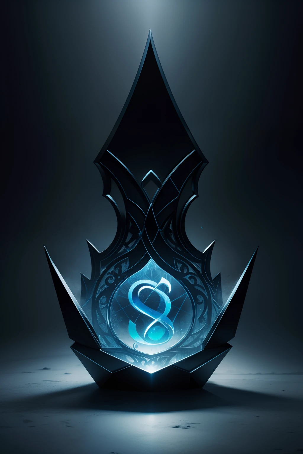Create a betrayal symbol, illusion, temptation in cold colors,