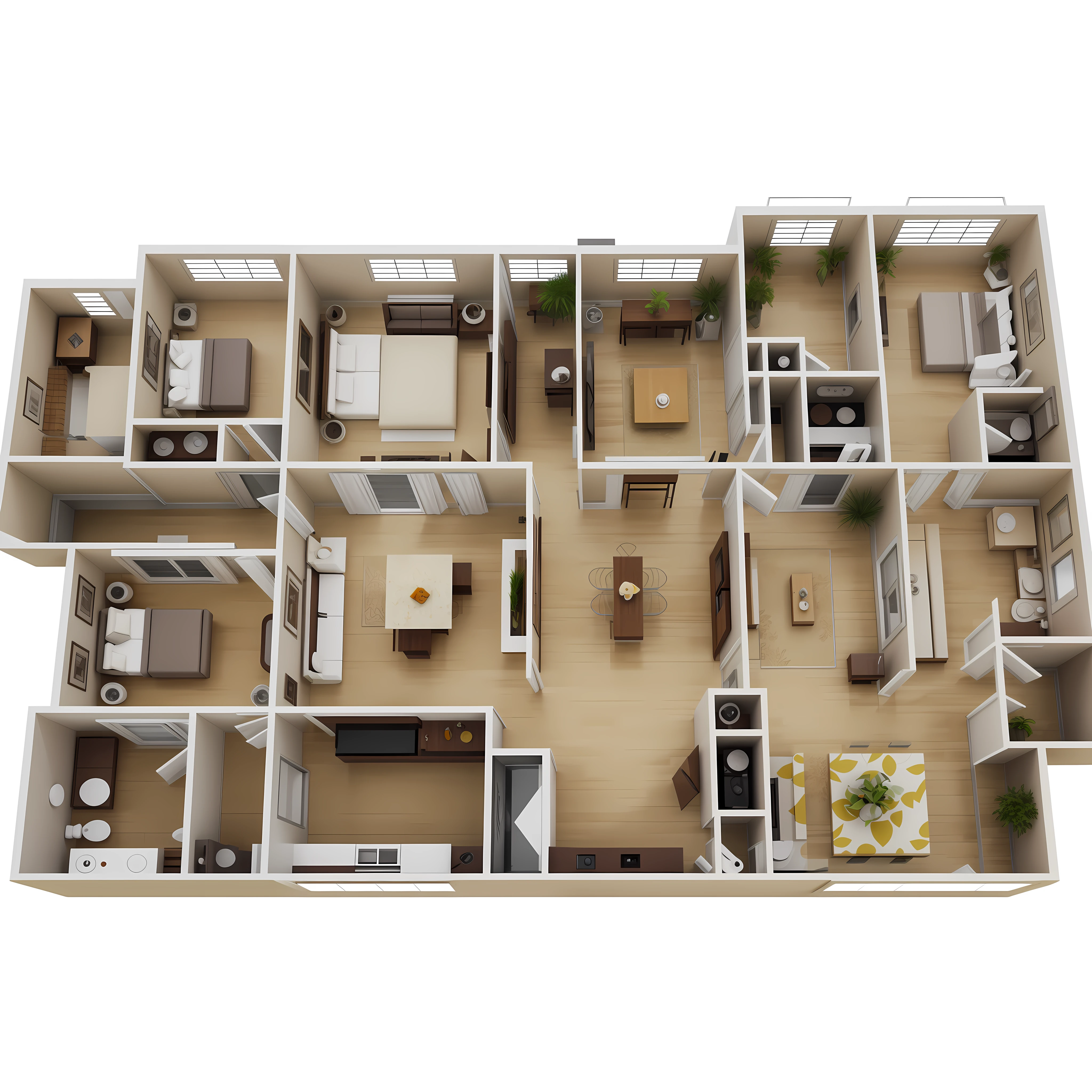 indoor, best quality, highres, chibi, [white background:Housing exhibition hall inside:3],