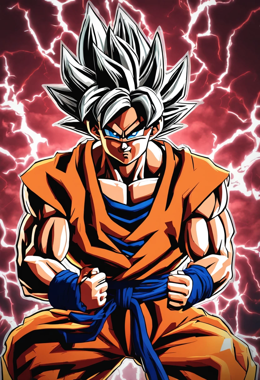 goku Super Saiyajin Transformation Arms Crossed anime 3d realista
