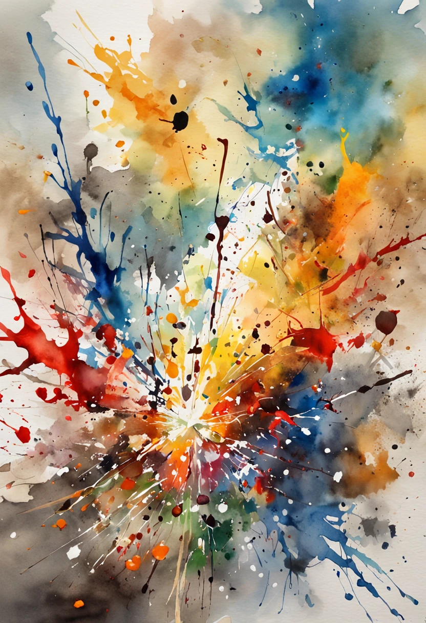 creativity exploding, wild paint, jackson pollock, futuristig, rtx, octan renderer, irreal