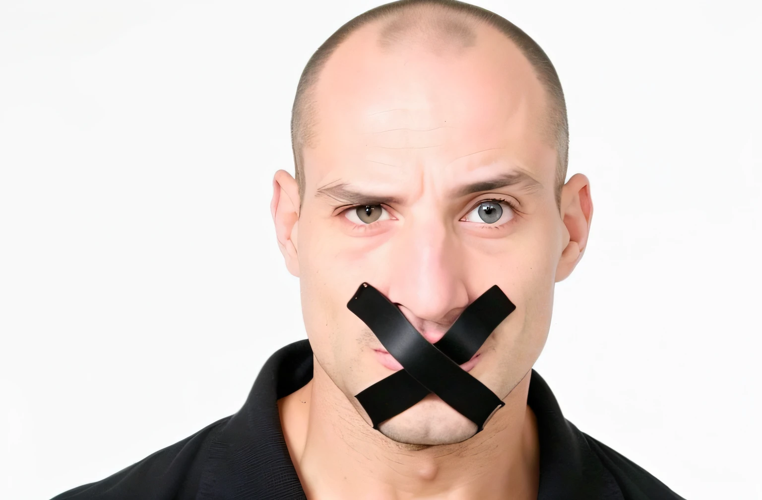 Homem com fita adesiva na boca e no nariz, boca fechada, boca fechada, boca fechada com fio, Censurado, sem boca, I have no mouth, boca fechada, speak no evil, retirar, hand over mouth, excluir, boca fechada sem dentes, sem nariz, Silence, sem ouvidos, Desligar, sem boca, cara suplicante