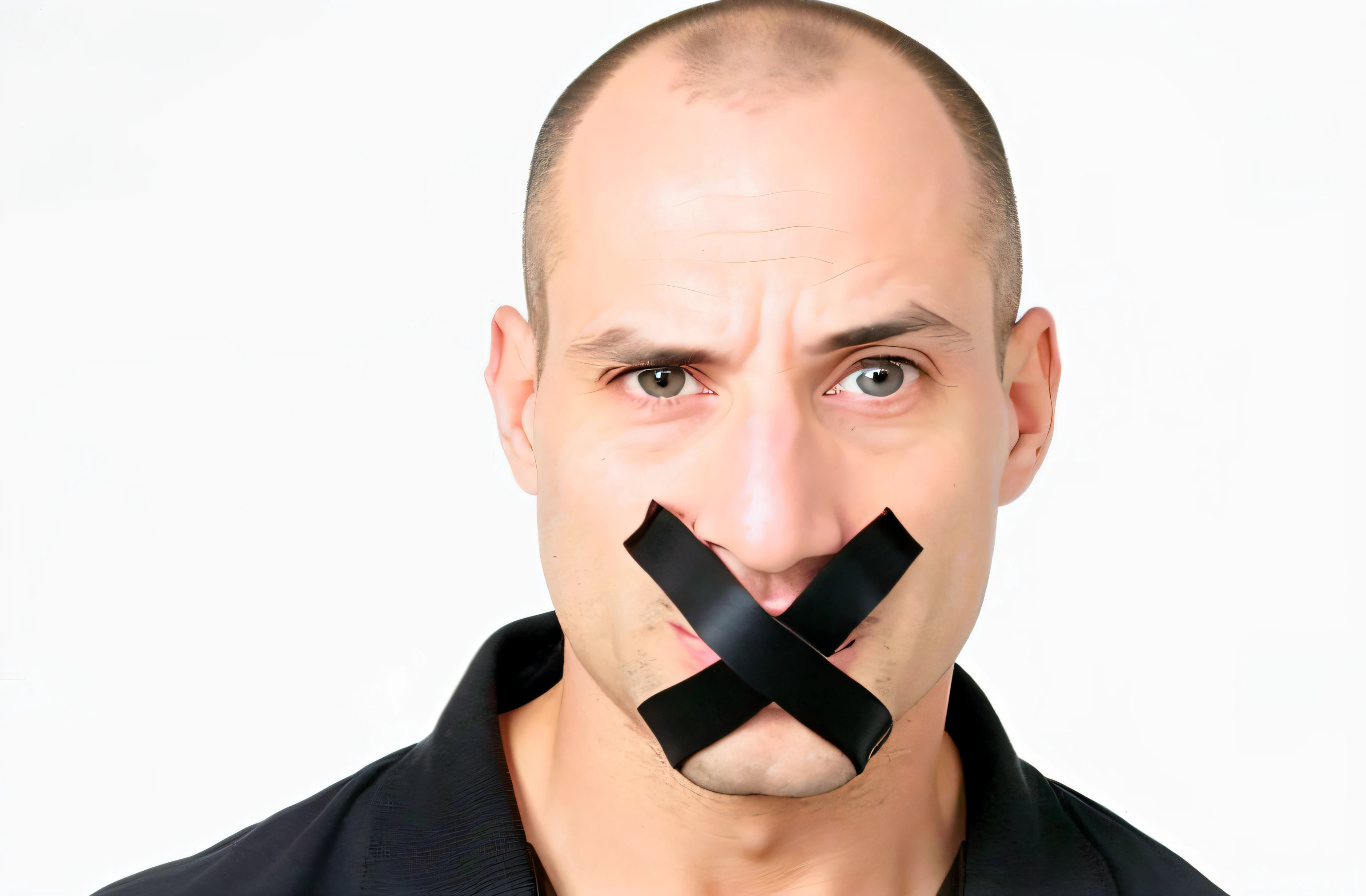 Homem com fita adesiva na boca e no nariz, boca fechada, boca fechada, boca fechada com fio, Censurado, sem boca, I have no mouth, boca fechada, speak no evil, retirar, hand over mouth, excluir, boca fechada sem dentes, sem nariz, Silence, sem ouvidos, Desligar, sem boca, cara suplicante