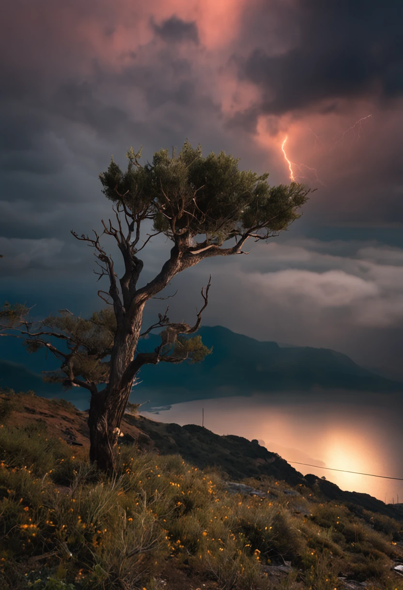 (foco nítido:1.2), water drops, tempestade do lado de fora, lightning backlighting, hopelessness, (sombras profundas:1.1), alto contraste, absurdres, 8k, (alta qualidade: 1.3), , artstation hd, arte conceitual, fotografia premiada, profundidade de campo, bokeh, 4K, HDR