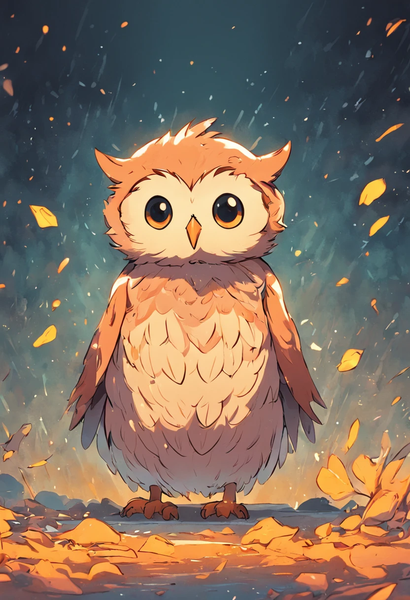Cute and delicate owl animal in children's drawing in illustration form