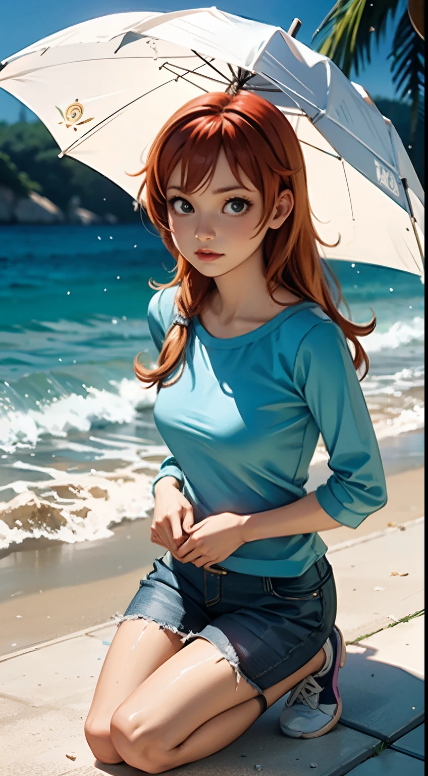 ONEPIECE nami, 16k,8k,4k, realism, soft focus, portrait,full body