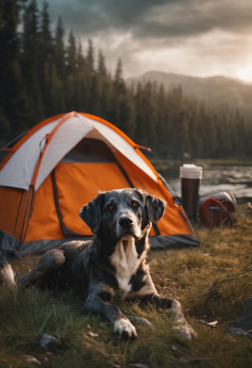 Camping in Mart with dog