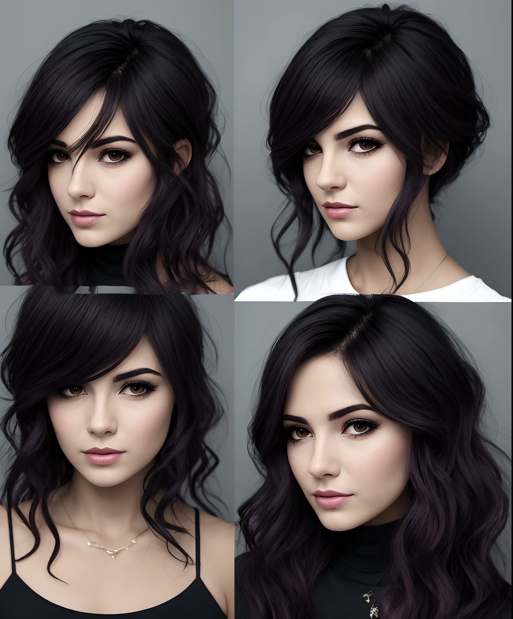 Criar um personagem feminino, cabelo curto vermelho cereja