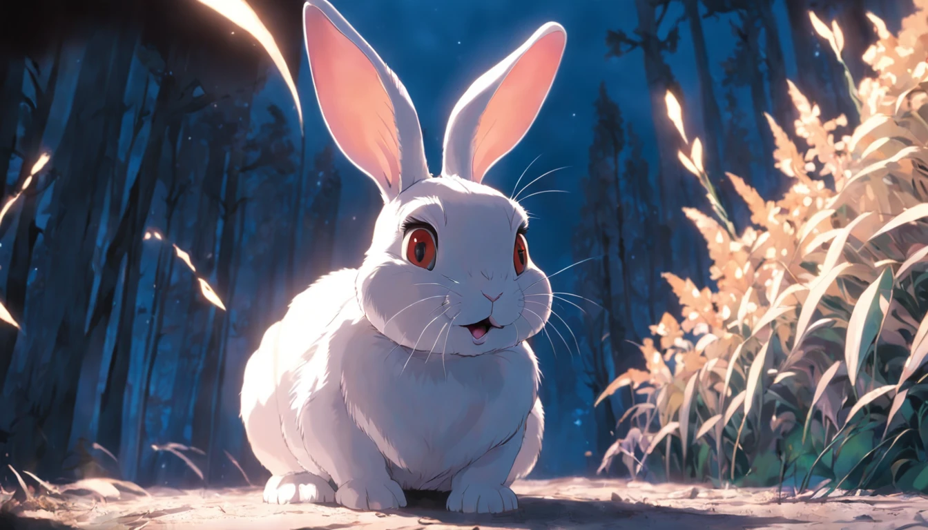 "Masterpiece, superior quality, high-quality cinematic film, 1 rabbit, close-up, brightly, joy, soft warm lighting, white background, rabbit looking forward."