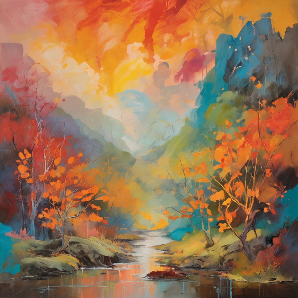Intricate painting details of Japanese forests, deer and fawn, by range murata, galaxy in background, Clouds, vivd colour, High contrast, Mountain, vector line art, orange highlights, trending in pixiv, anime concept art, Stick, Mattire, high high quality, Edge to edge, Sanskrit