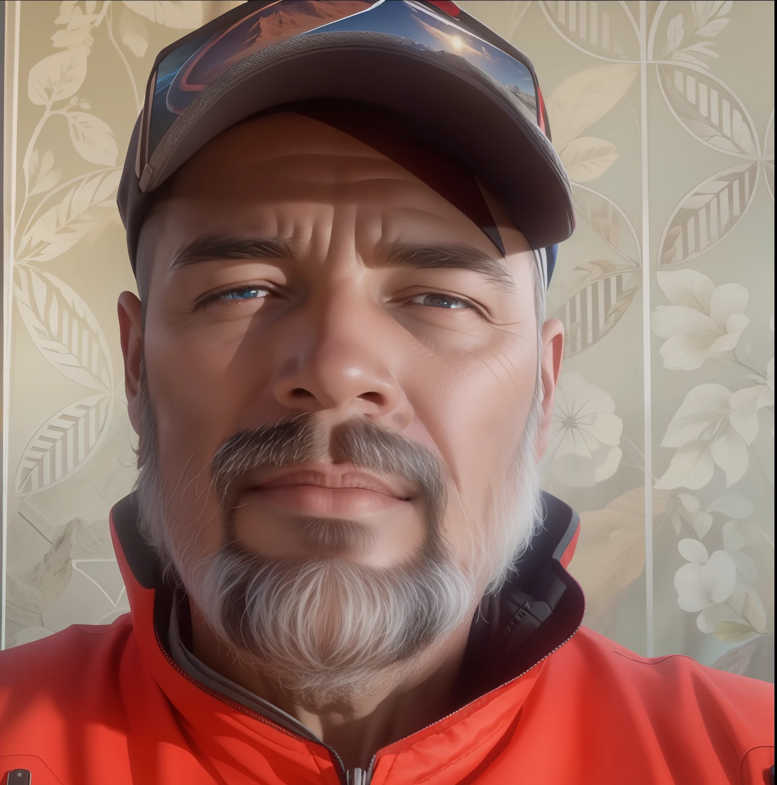 man in front the moutain 8k realistic