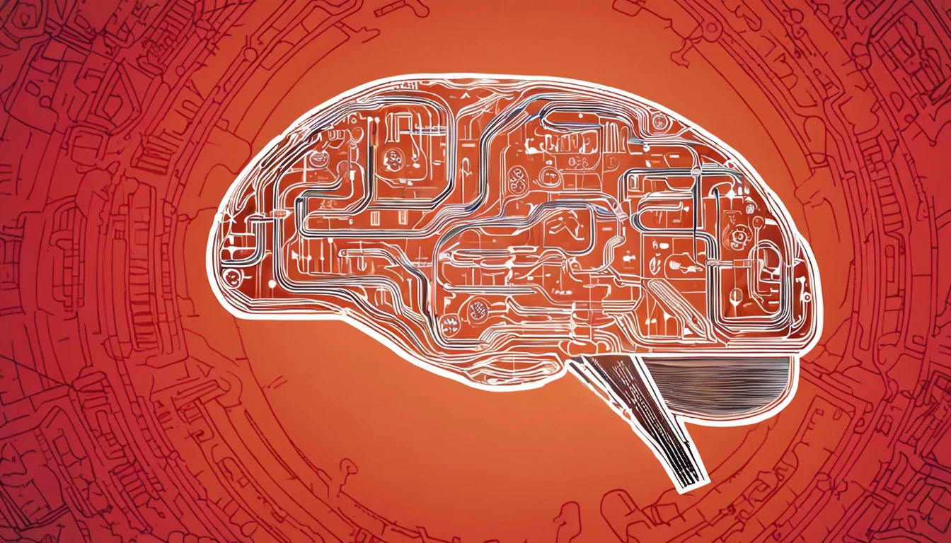 Thumbnail:
title"YOU DIDN'T KNOW THAT!"
A photo of a human brain with intertwined electrical circuits, symbolizing the fusion of the human mind with technology. Ao lado, a magnifying glass magnifying a specific point in the brain, onde podemos ver a palavra "PERSONA" em destaque.
Cores vibrantes: Fundo em degrade, starting with an intense red at the top and softening to a bright orange at the bottom. The combination of red and orange creates a visual contrast that captures attention.
Texto destacado: Beyond the provocative title, adicionar o texto "Revelations of I.A. em UX" em fonte grande e chamativa na parte inferior da imagem.
Visual emphasis: Uma seta vermelha brilhante apontando para a palavra "PERSONA" in the brain, with a speech balloon coming out of the magnifying glass saying: "Isso muda tudo!".