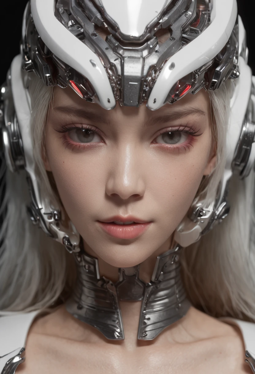 highest qualityr、obra maestra、超A high resolution、(Fotorrealista:1.4)、Foto RAW、Batalla Cyborg Angel、alas grandes hechas de metal、White porcelain body、Transparent acrylic cover、cana、piel resplandeciente、1 Chica Cyborg、((Super realistic details))、Portlate、global ilumination、sombra、Octane representation、8k、ultrasharp、Luz de borde del personaje,Tetas colosales、Raw skin is exposed at the décolleté、Detalles de adornos complejos、Japan details、hydraulic cylinder、small LED lamp、Detalles muy intrincados、Luz realista、un ojo morado、ojos radiantes、in front of camera、neon details、Disparo de vaquero、Casco futurista、Acerca de Cyberpunk.