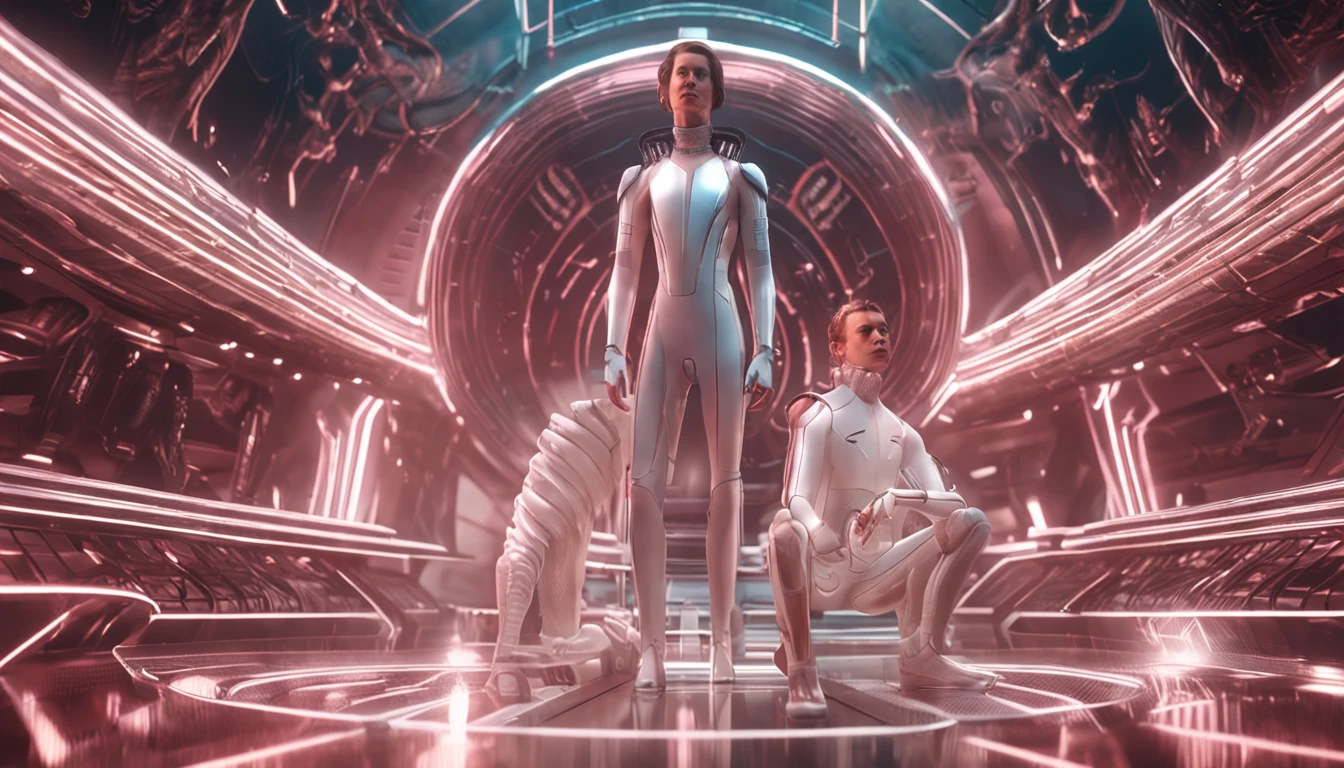Ultra Realistic Instagram Story. The Lumilians are a peaceful humanoid alien race. Their body is transluscent and you can see their neuronal activity going all along their lite skin. They wear white and silver coats with some unknown symbols engraved on the collar. They are wize and use their advanced technology to bring peace and harmony to other civilisations encountered accross the galaxy. Lumilians are able to mentally connect with each others to share their visions and ideas