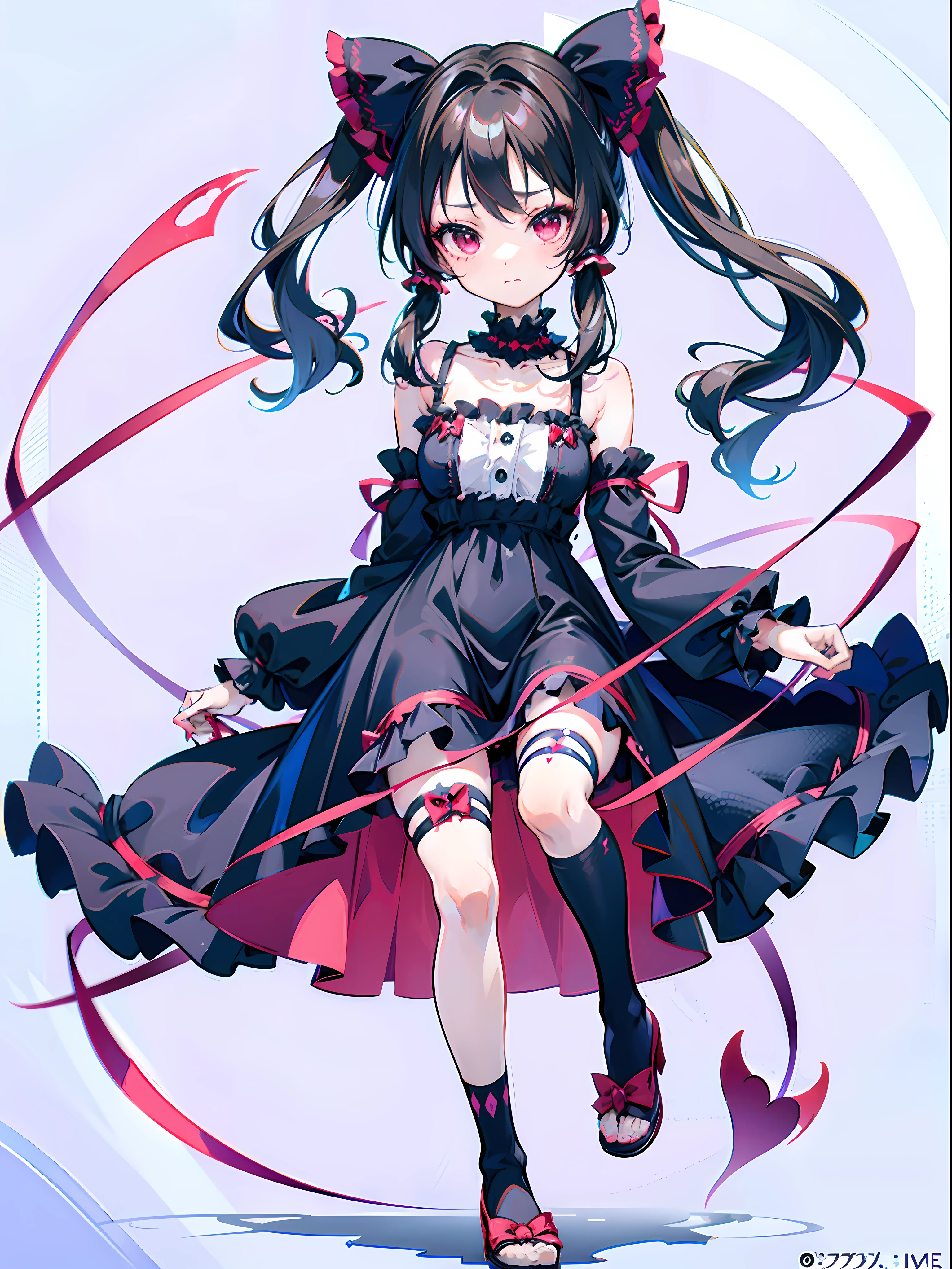 a close up of a person in a dress with a cat tail, gothic maiden anime girl, anime girl wearing a black dress, artistic render of reimu hakurei, loli in dress, cute anime waifu in a nice dress, demon anime girl, (anime girl), dark demonic dancer, dressed in a frilly ((ragged)), nightcore